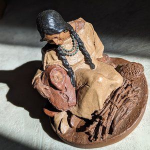 Nantahala and Little Bear Resin Sculpture by Tom Clark Vintage